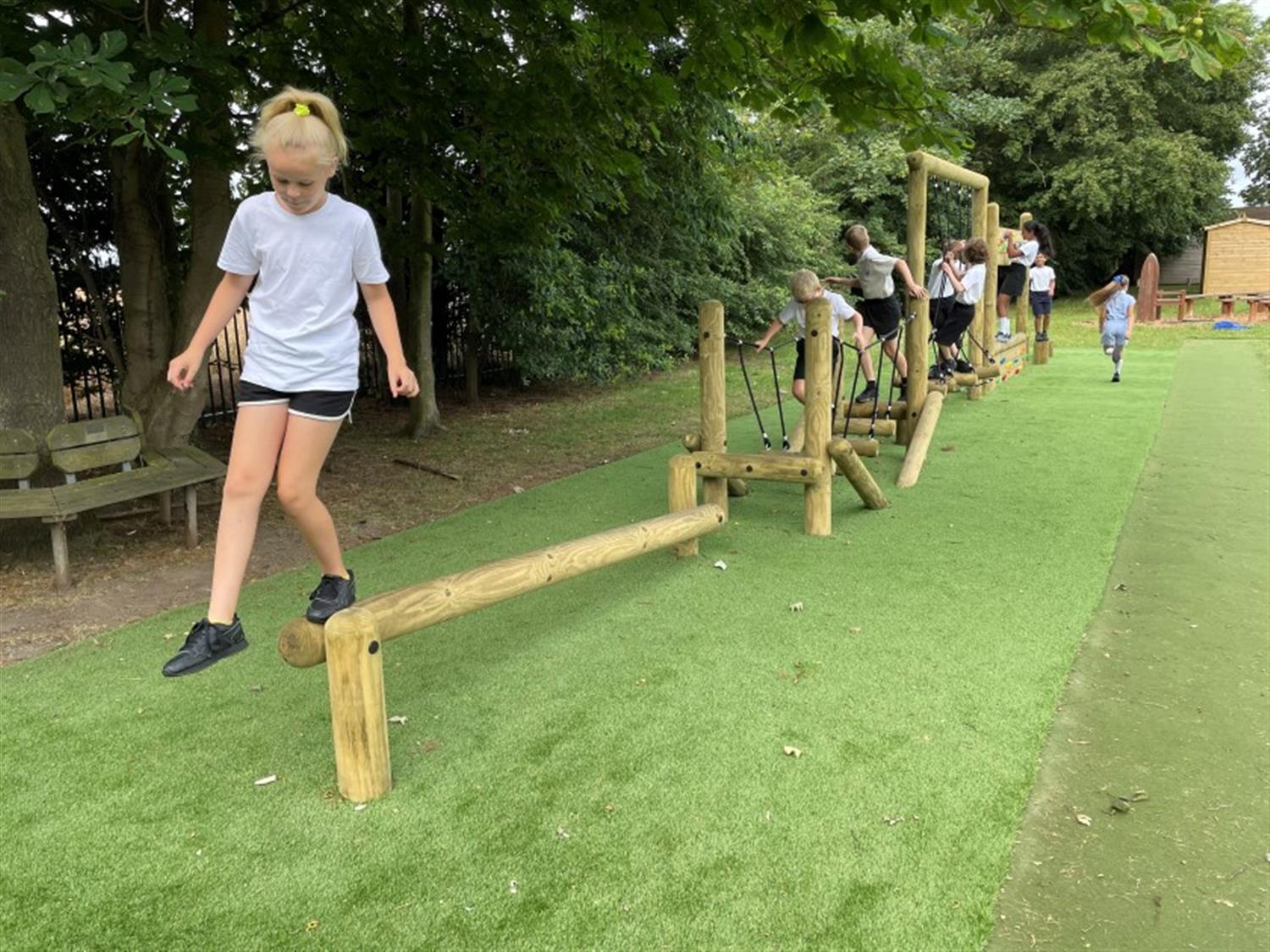 See Lower Halstow Primary School s New Trim Trail In Kent Pentagon Play